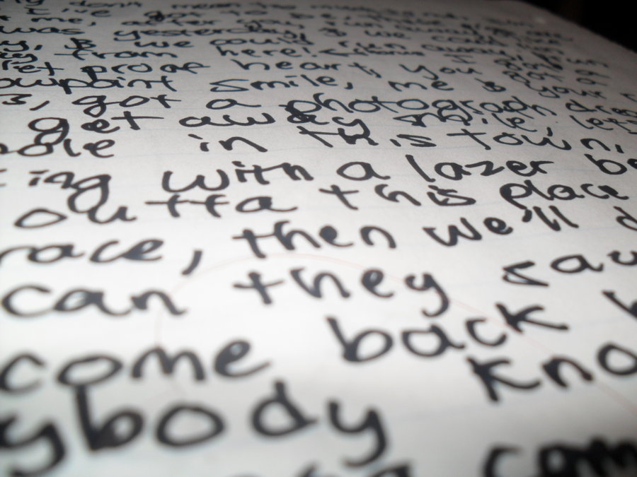 Lyrics on paper