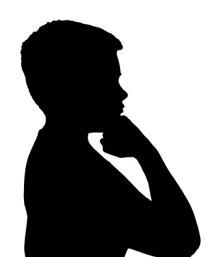 Thinking person silhouette