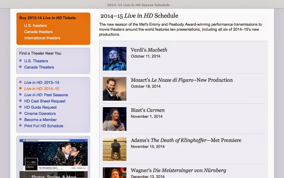 Metropolitan Opera Live in HD 2014-15