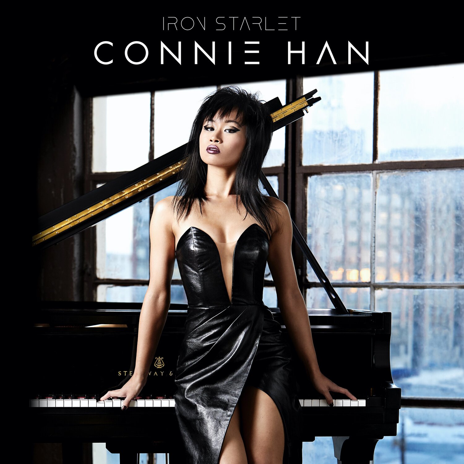 Cover art for jazz pianist, Connie Han's second LP, "Iron Starlet"